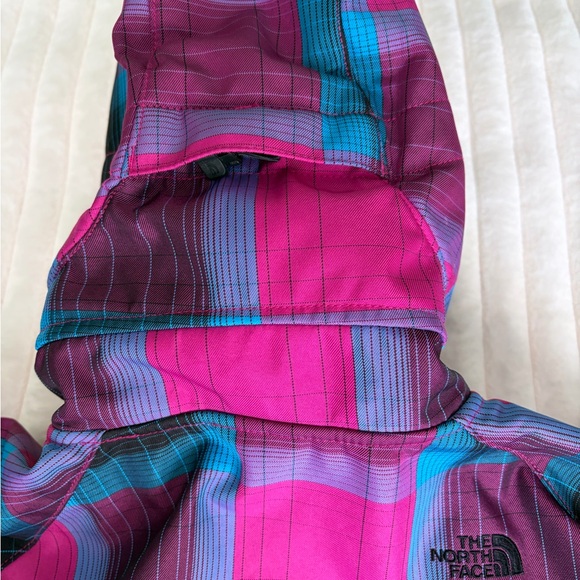 The North Face Pink and Blue Plaid Ski Jacket - Picture 6 of 7